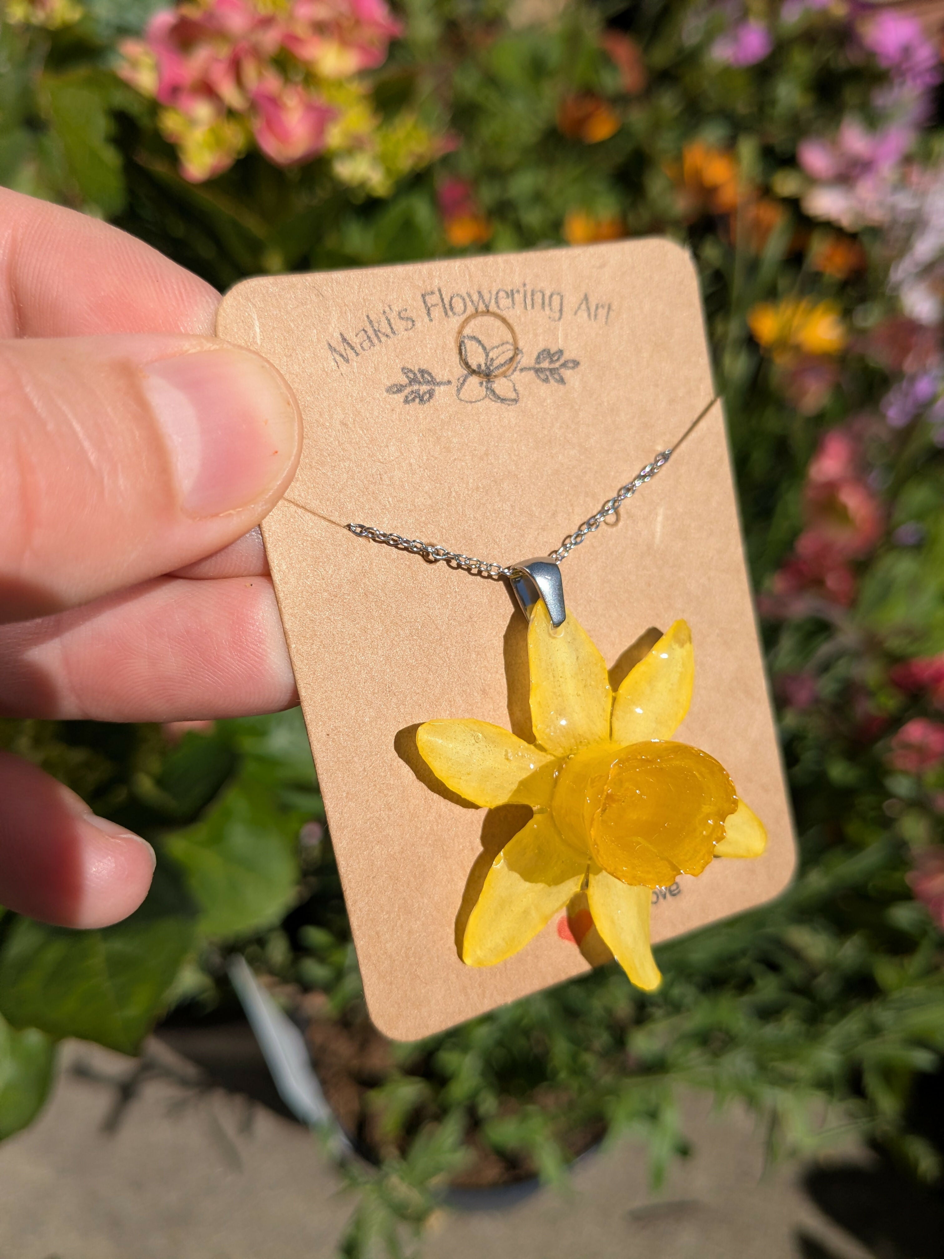 REAL DAFFODIL NECKLACE