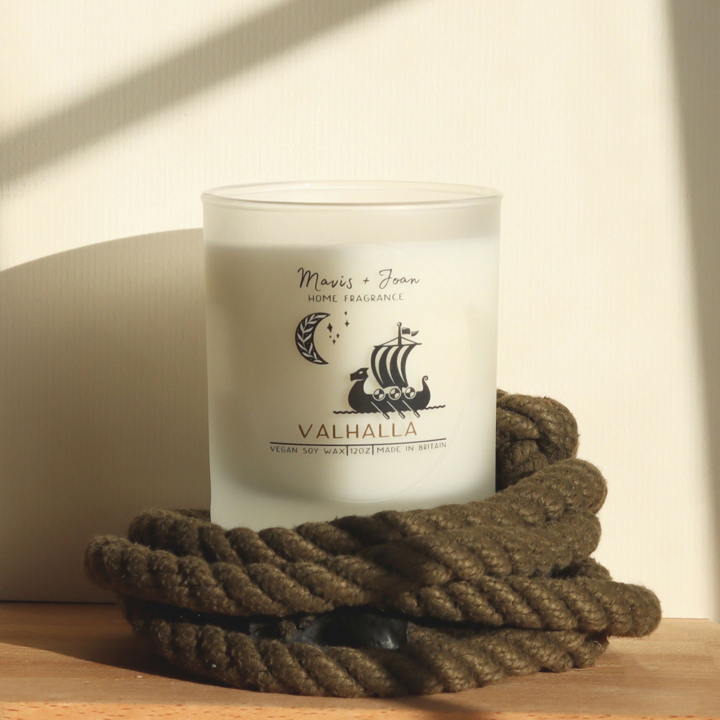 Valhalla Soy Wax Candle In A Frosted Glass Jar