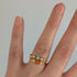 SIZE LARGE Semi Precious Bead Gold Plated Wire Rings in a Choice of Colours