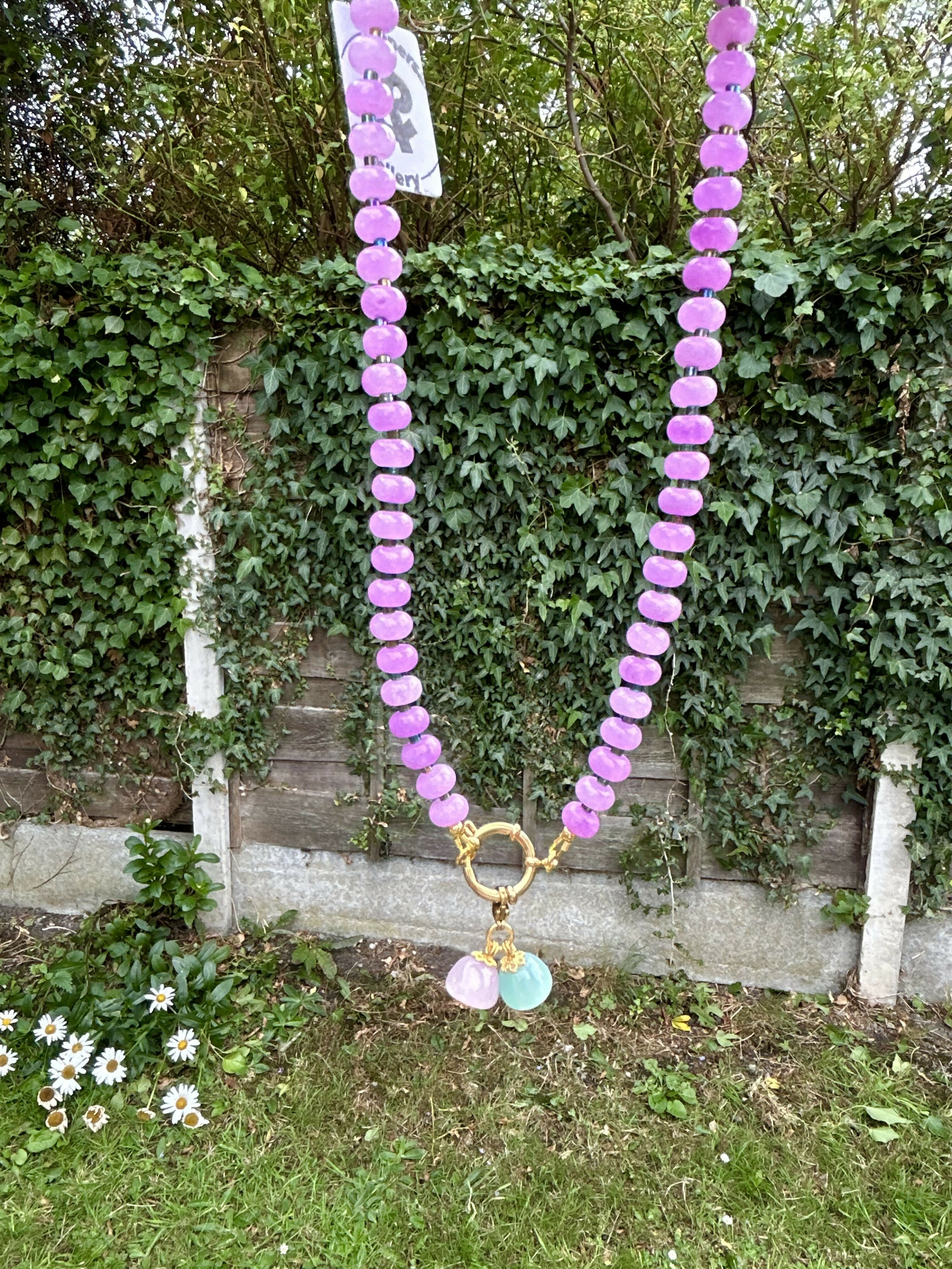 Rondel bead Charm necklace