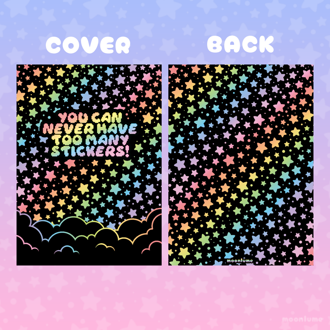 Reusable Sticker Collecting Book - Rainbow Stars "You Can Never Have Too Many Stickers!"