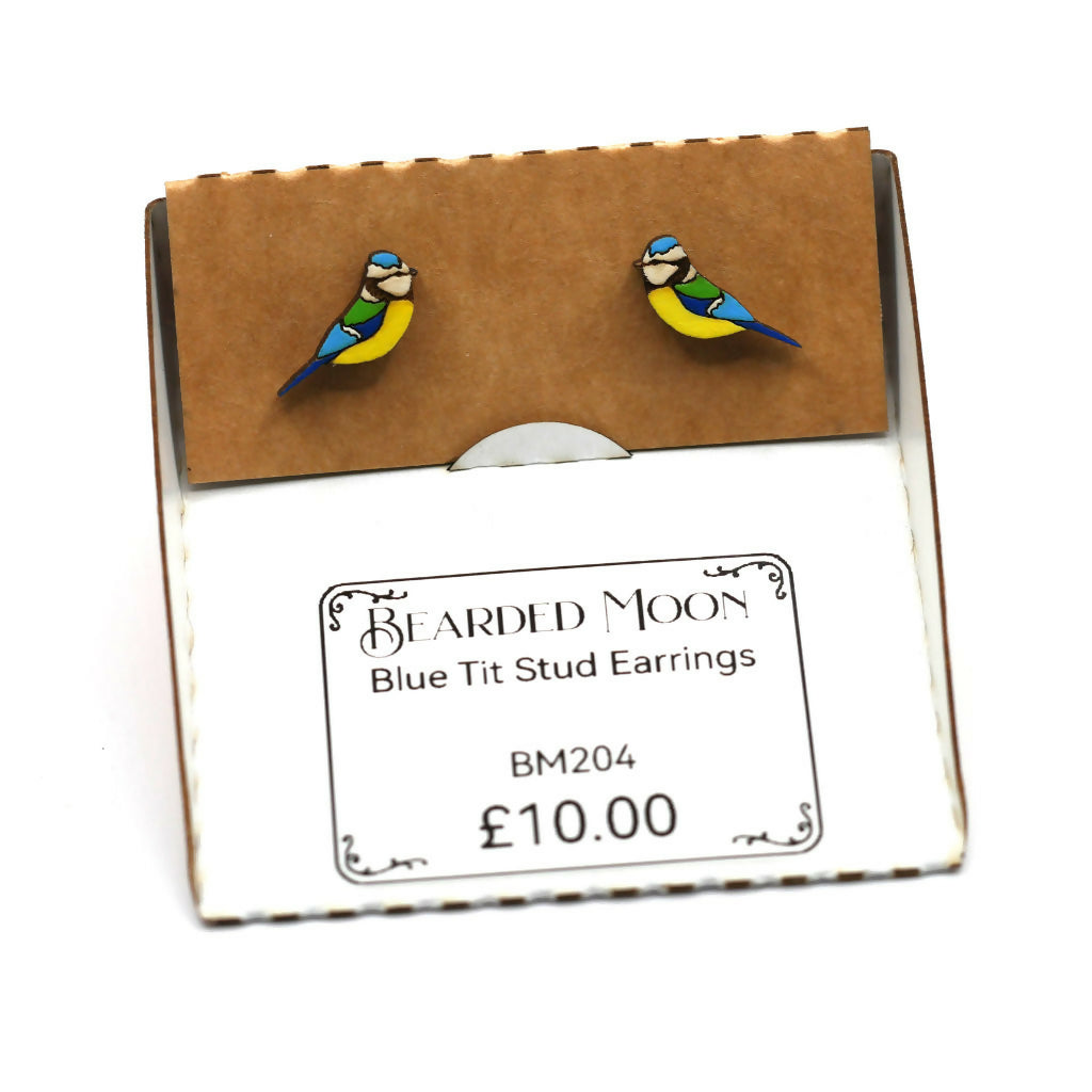 Blue Tit Stud Earrings