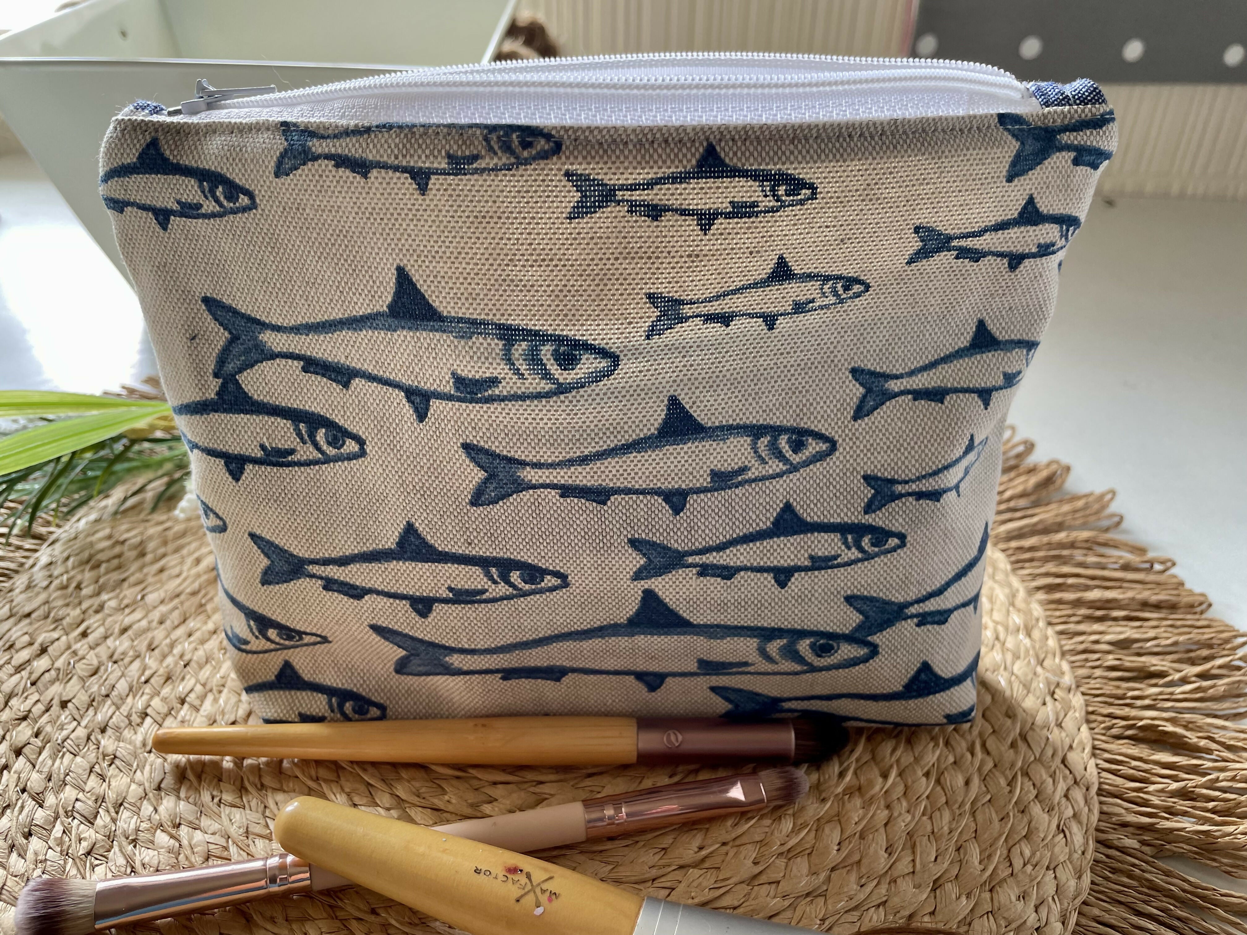 Fish Print Cosmetics Bag/ Make Up Bag