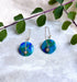 Ocean Dream Collection Polymer Clay Earrings Hexagon Hoops