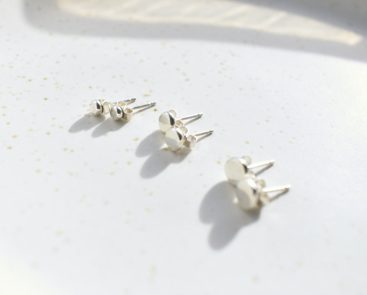 Sterling Silver Circle Stud Earrings