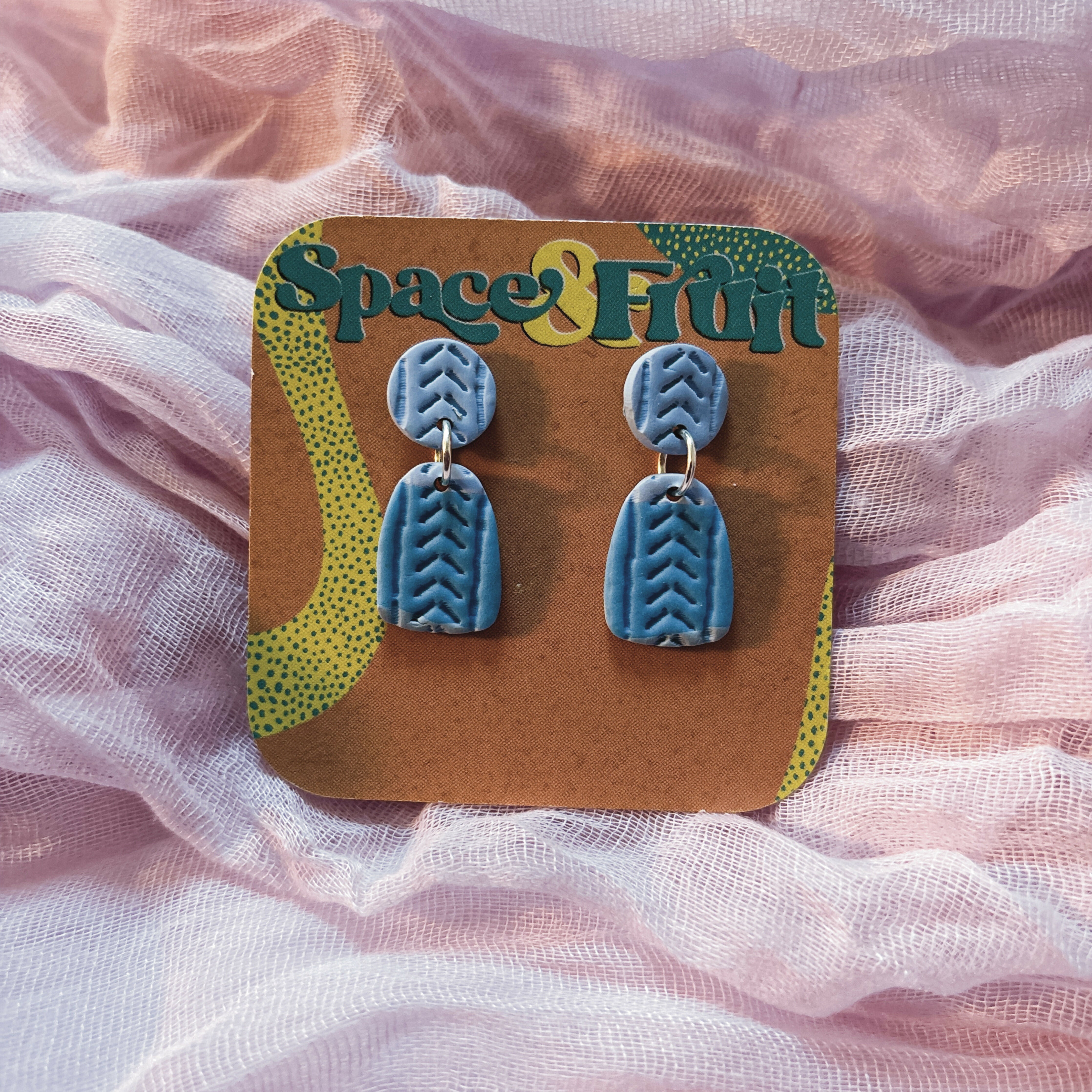 Chevron Textured Polymer Clay Earrings