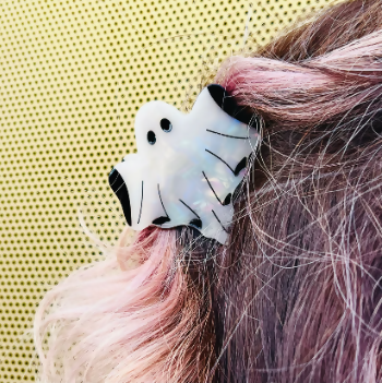 Iridescent White Ghost Hair Clip / Claw