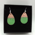 Half Copper Half Enamel Green Enamel Earrings