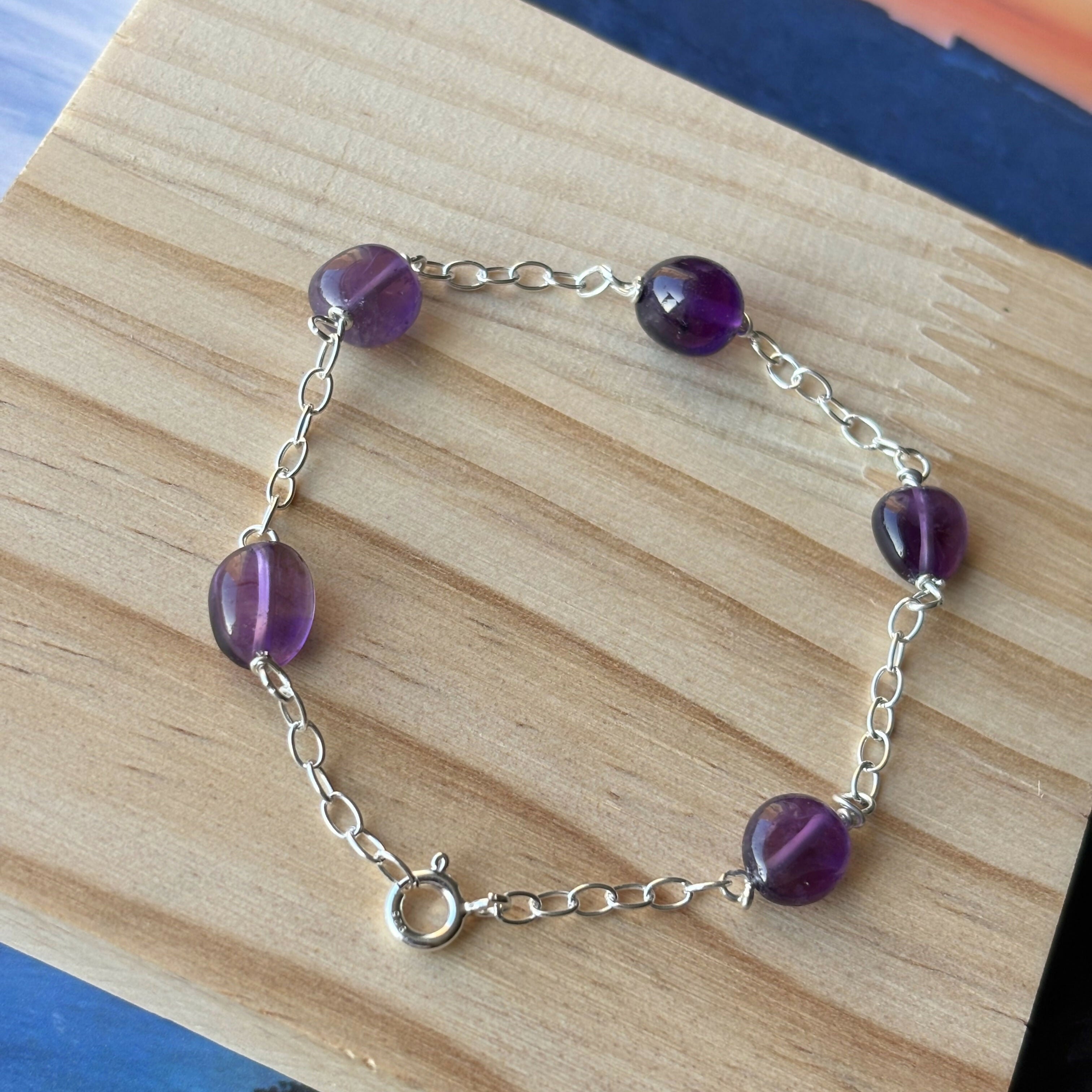 Sterling Silver Amethyst Bracelet