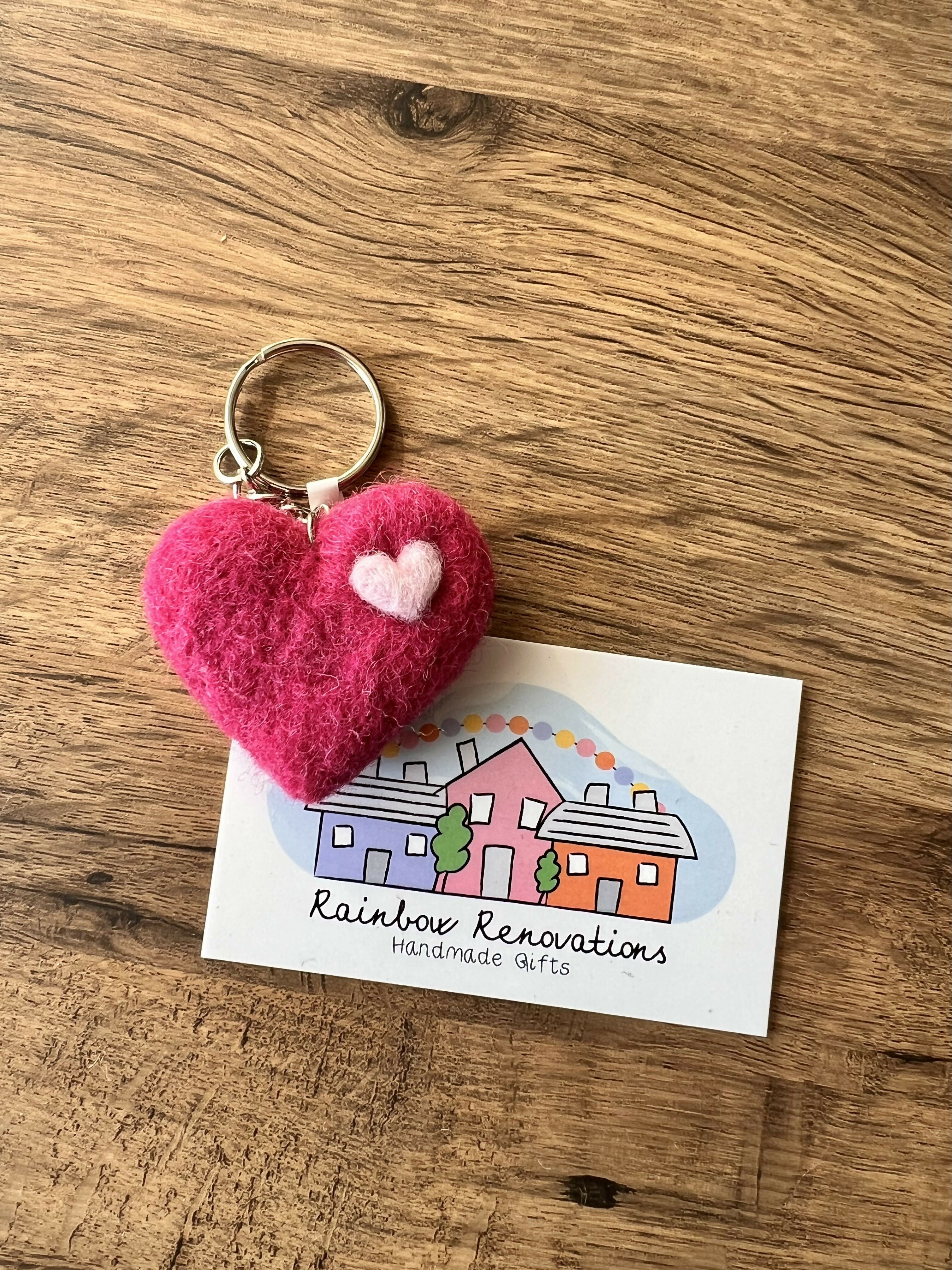 Felted Heart Keyring