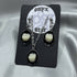 Oval Tooth Necklace & Earrings Set