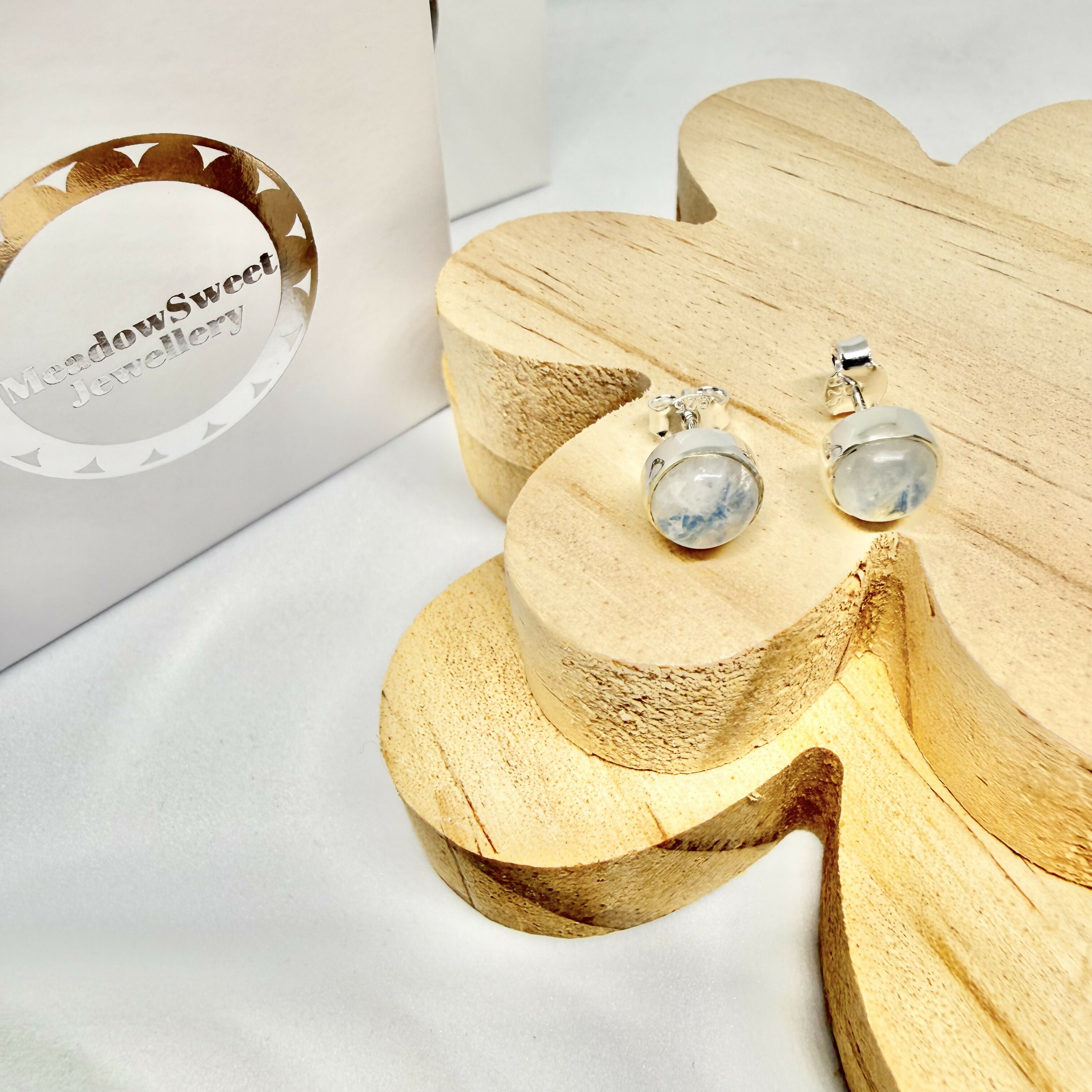 BLUE MOONSTONE STUD EARRINGS