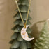 Celestial, Pearlised Crescent Moon Face Necklace