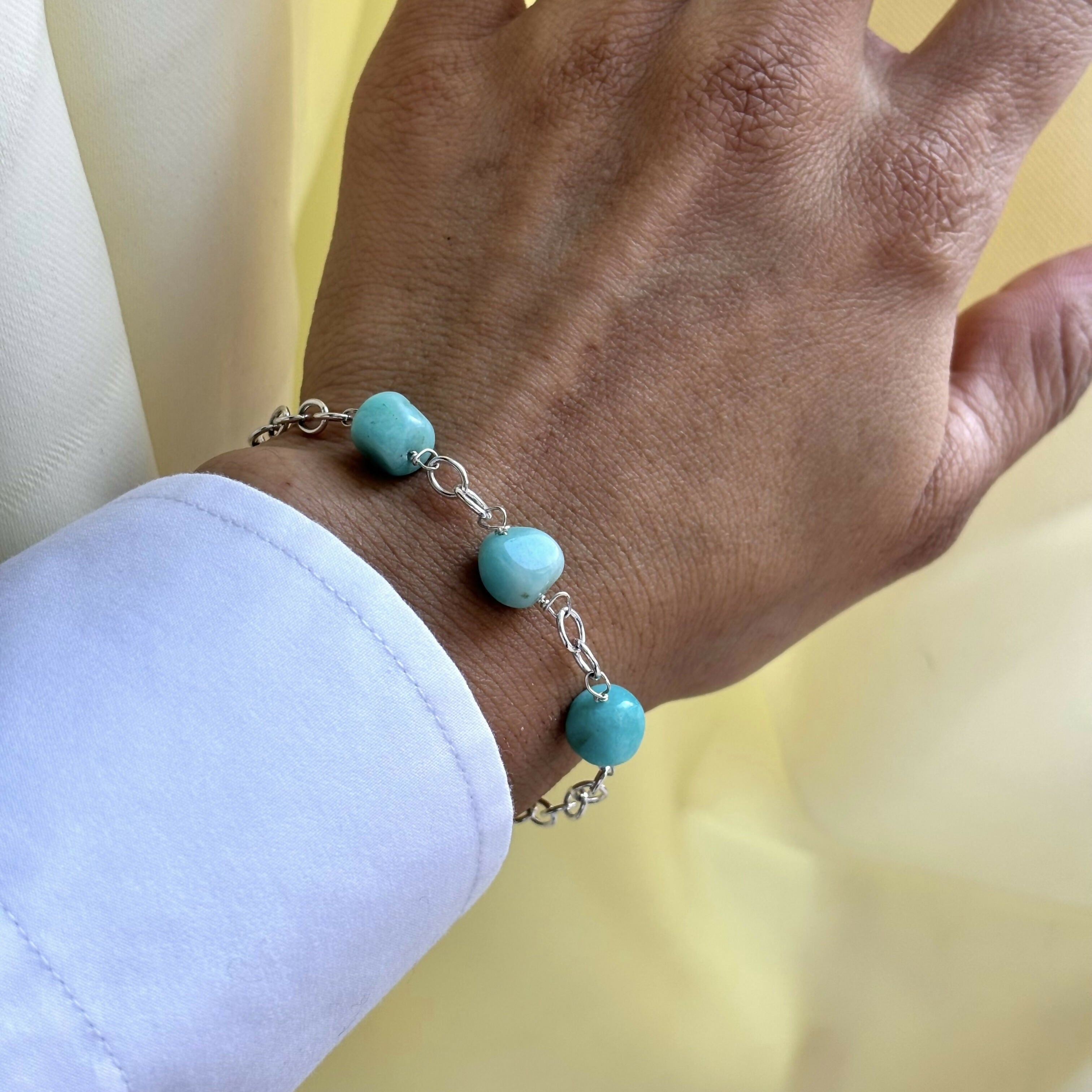 Sterling Silver Amazonite Bracelet