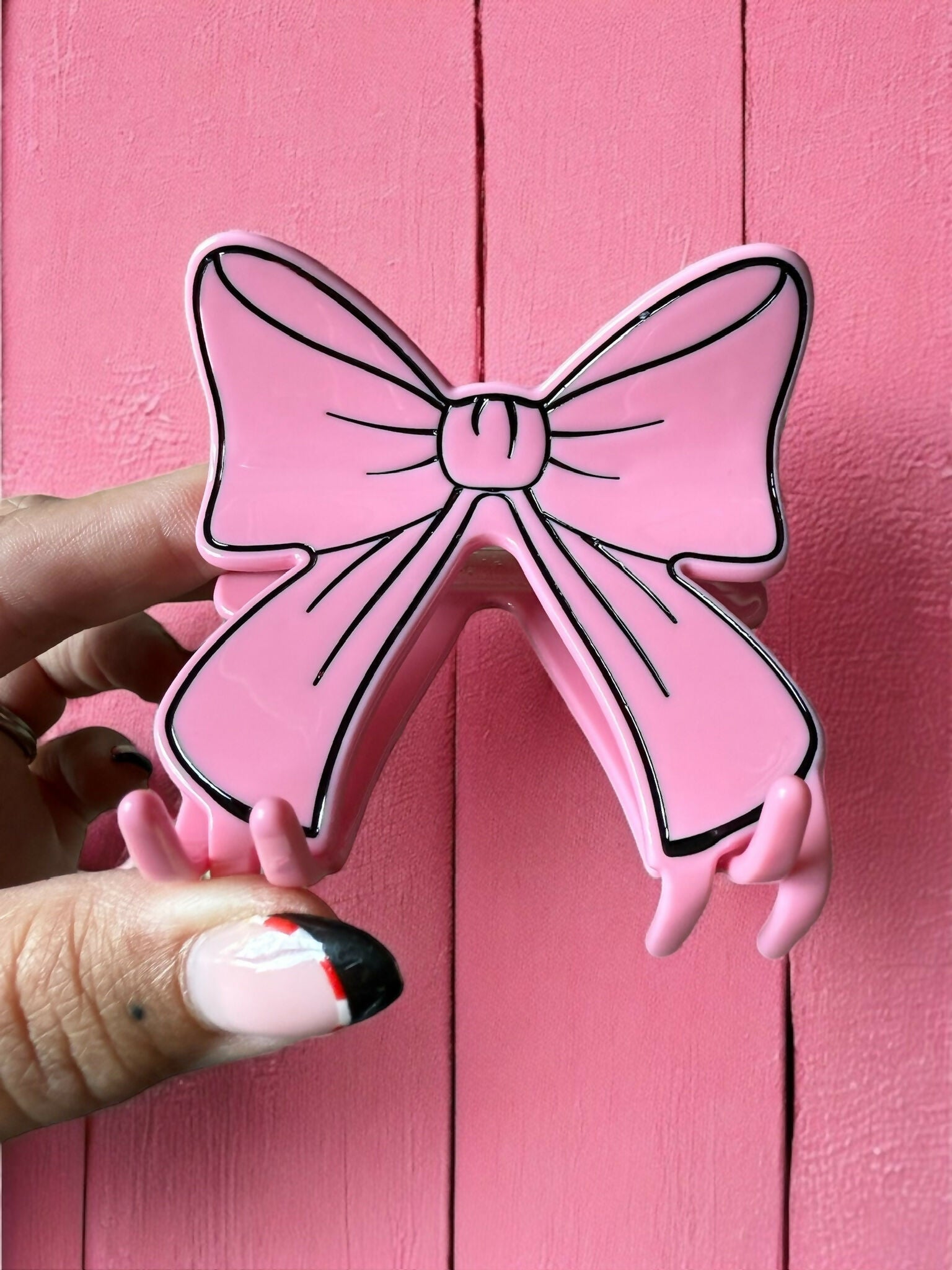 Pink Bow Hair Clip / Claw