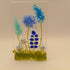 Fused Glass Blue Flowers Tealight