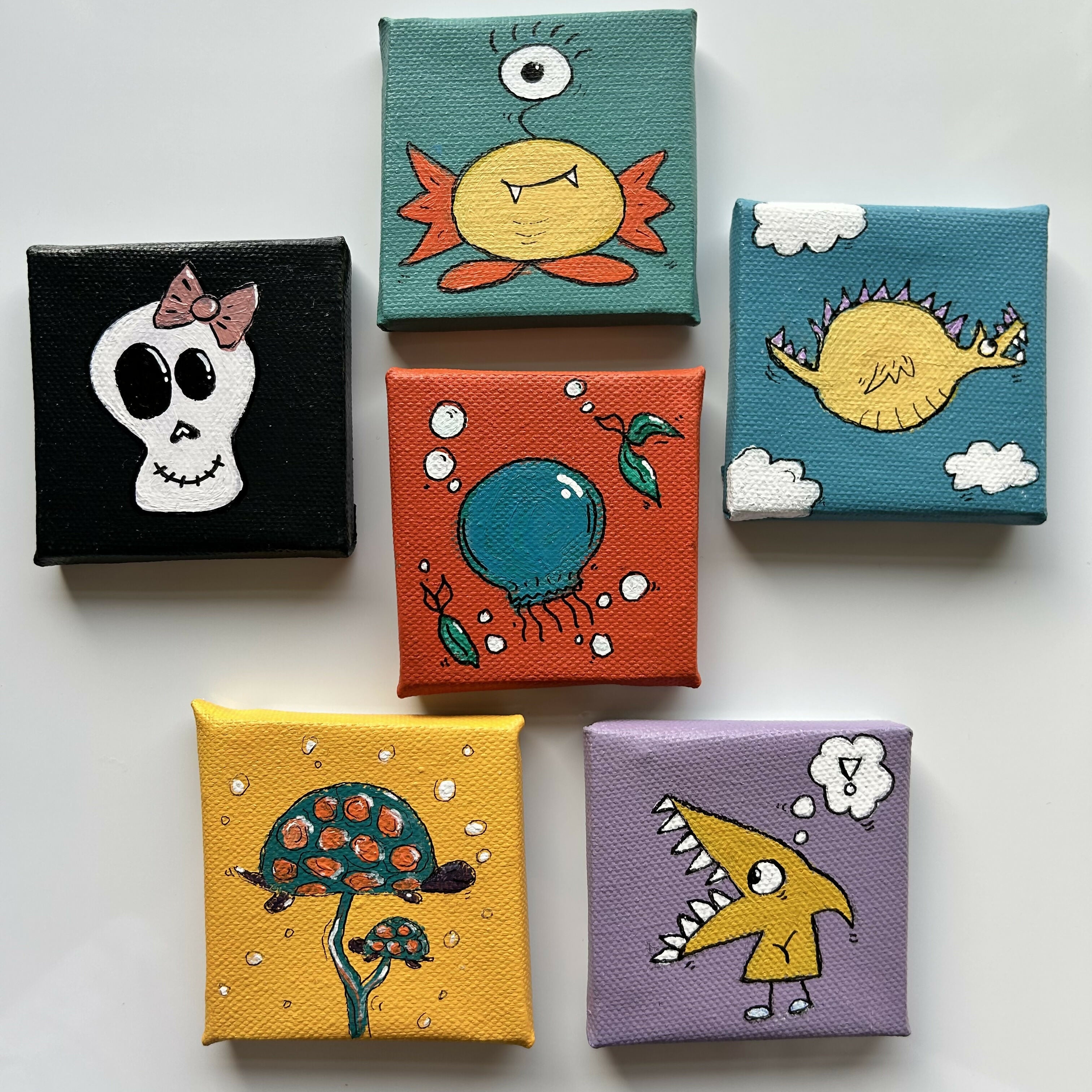 Monster Mini Canvases Original Artwork
