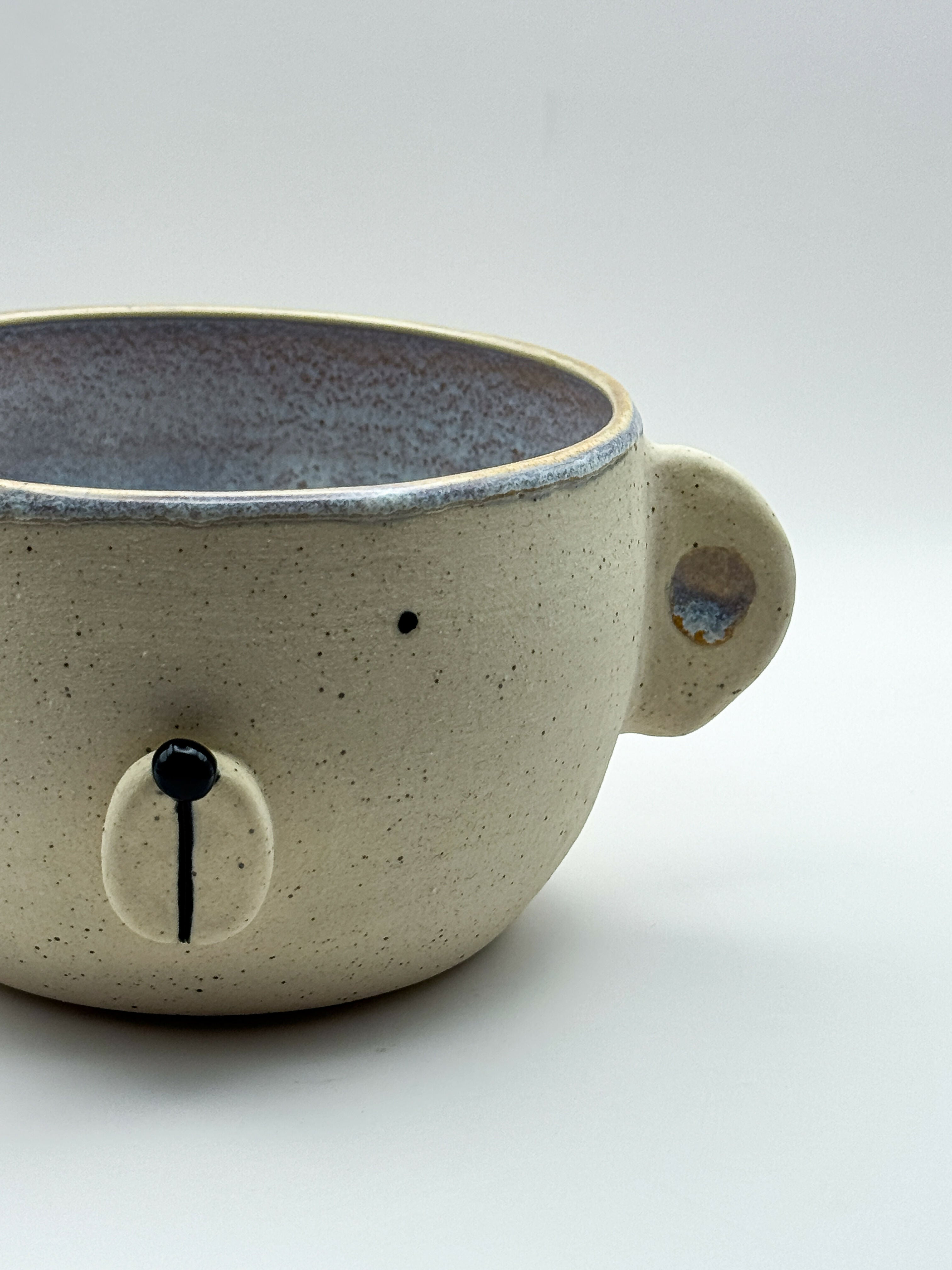 Handmade Light Bear Ceramic Bowl