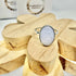 BLUE LACE AGATE OVAL RING SIZE N