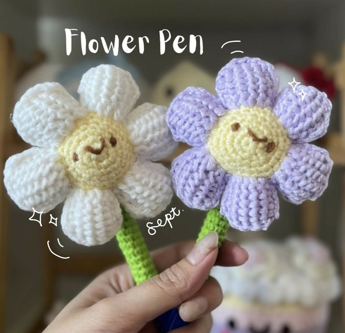 Crochet Flower Pen