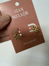 gold flower huggie hoops