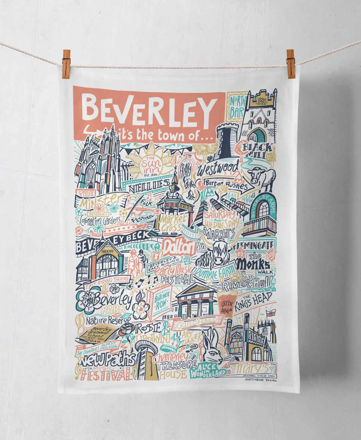 Beverley Tea Towel Peach