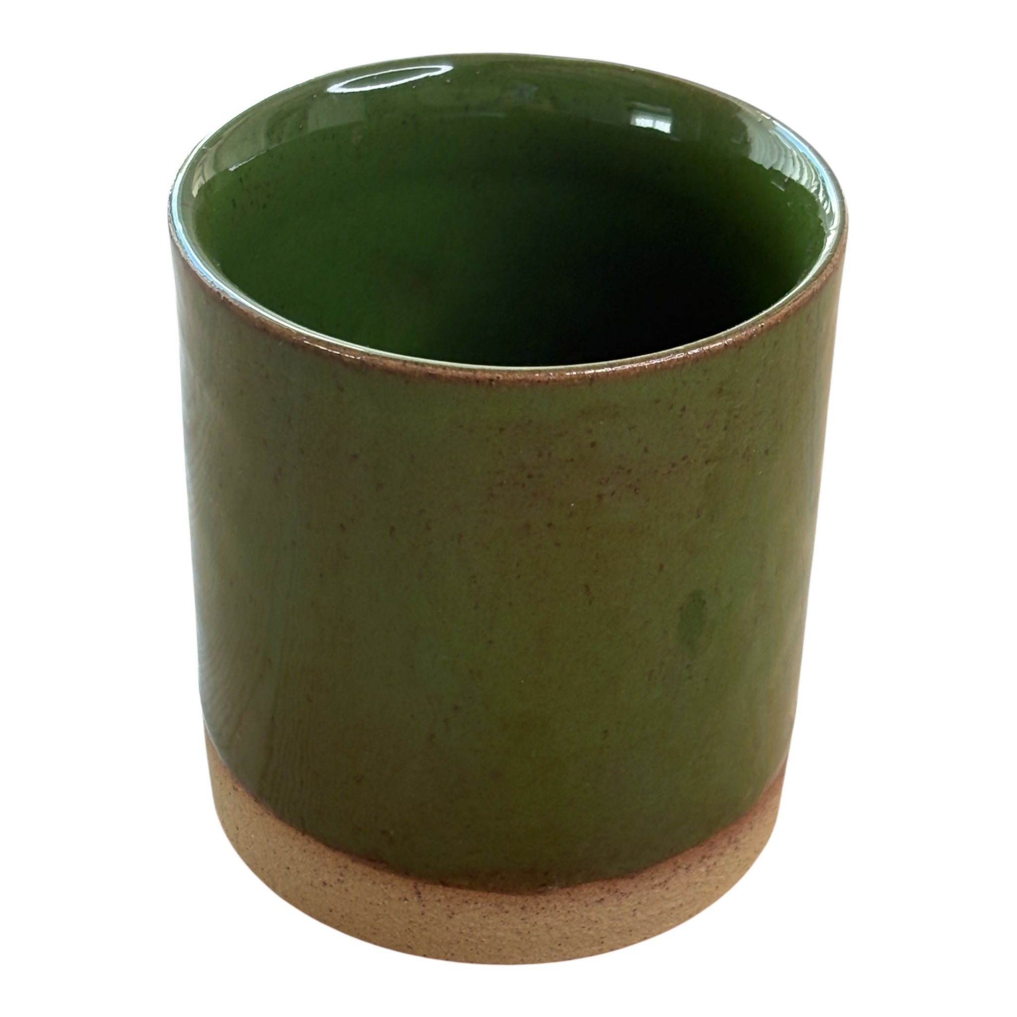 Green Stoneware Refillable Candle Pot & Candle Refill