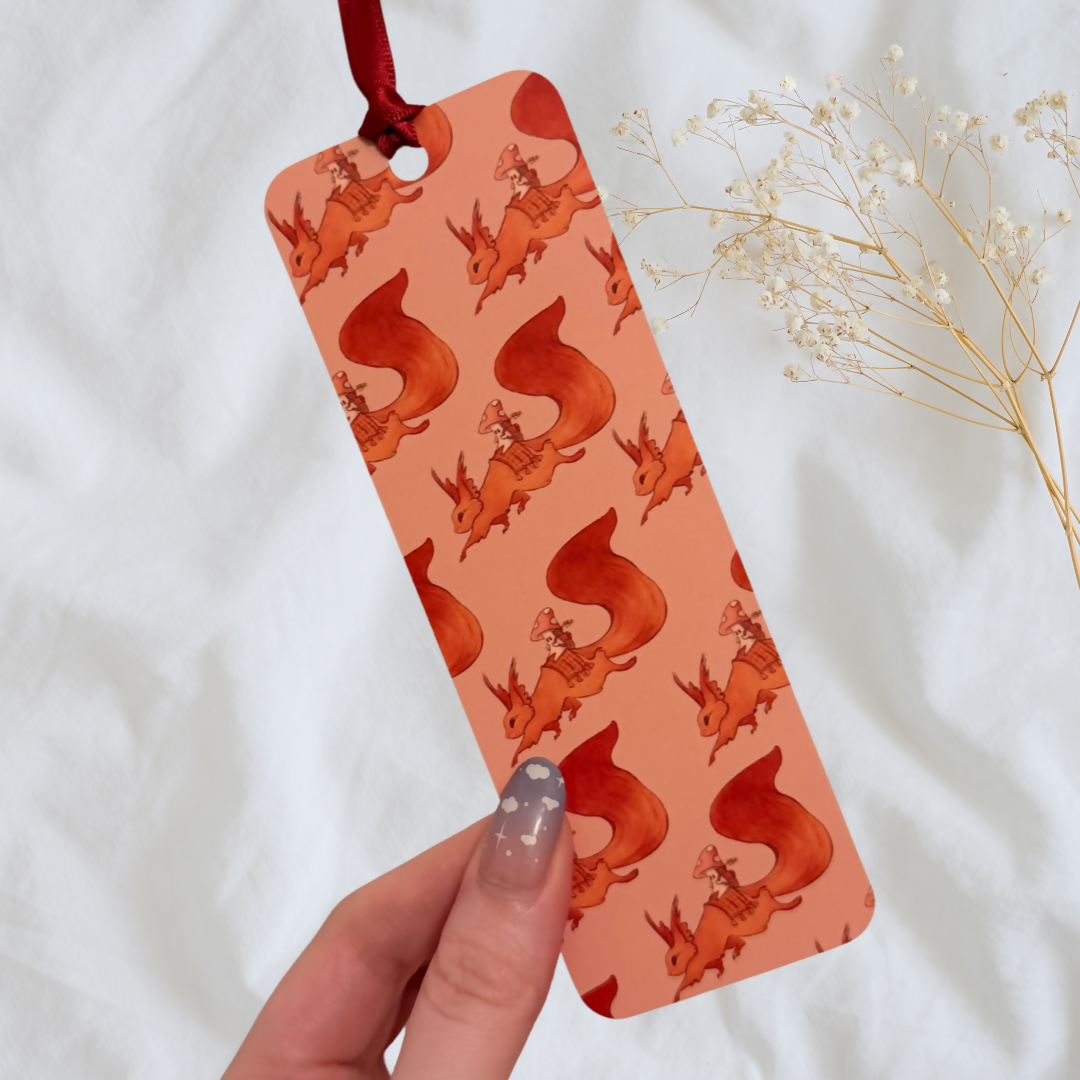 Red Squirrel Mushroom Bookmark