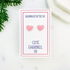 Pink Polka Dot Heart Stud Earrings