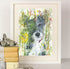 'Ollie' Watercolour Dog Terrier Painting Print A4 Mounted