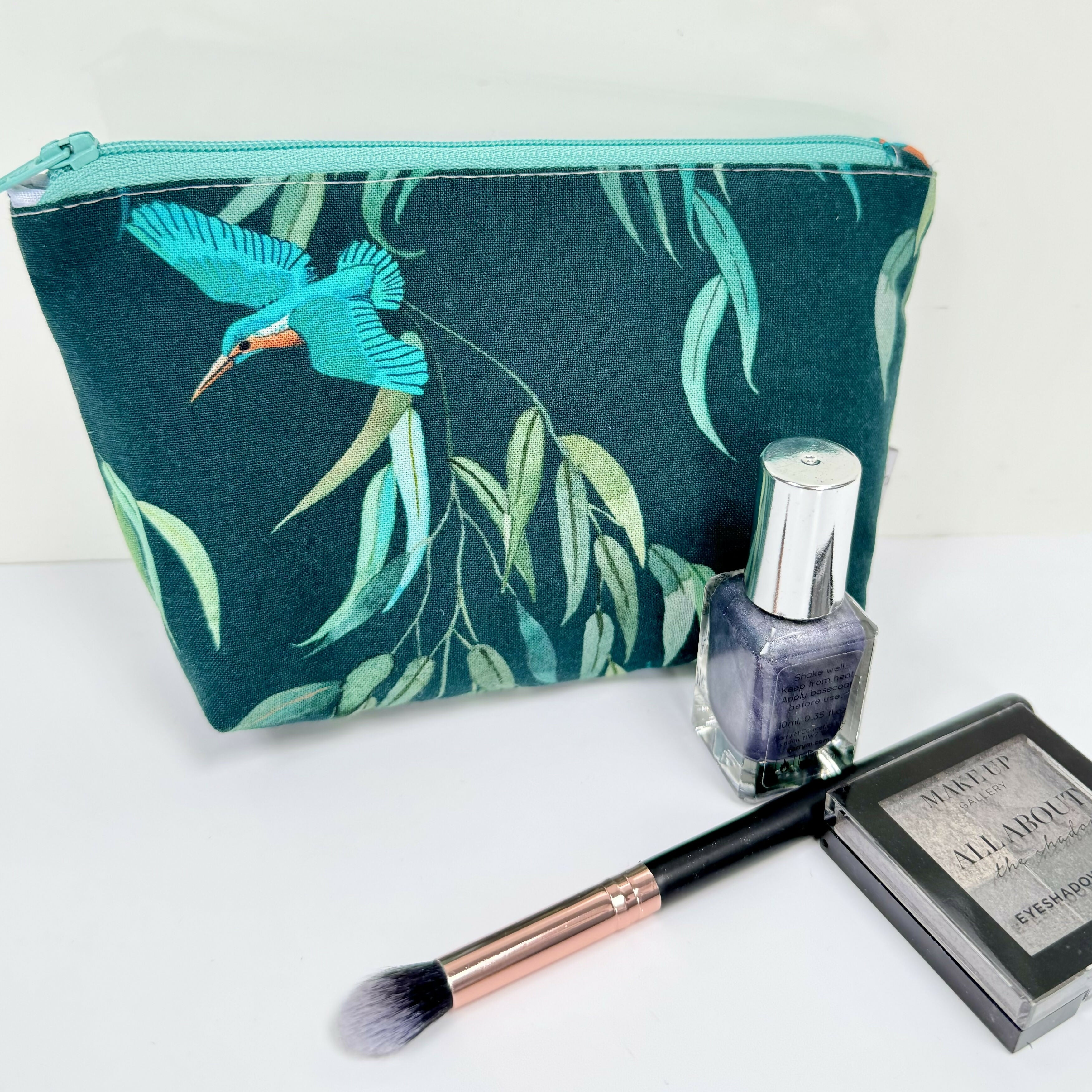 Kingfisher Print Small Make Up Bag