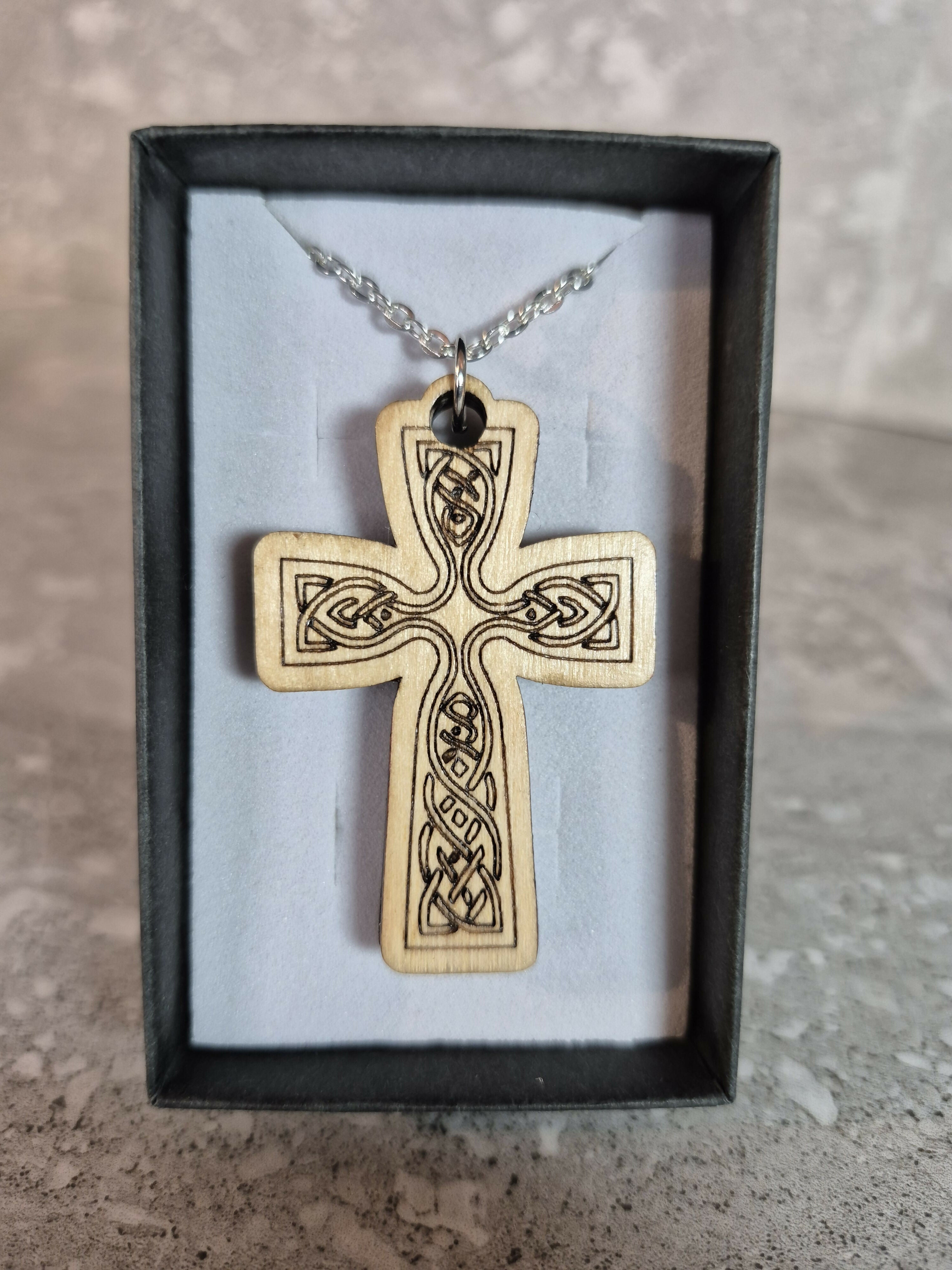 Handcrafted and Engraved Celtic Cross Pendant