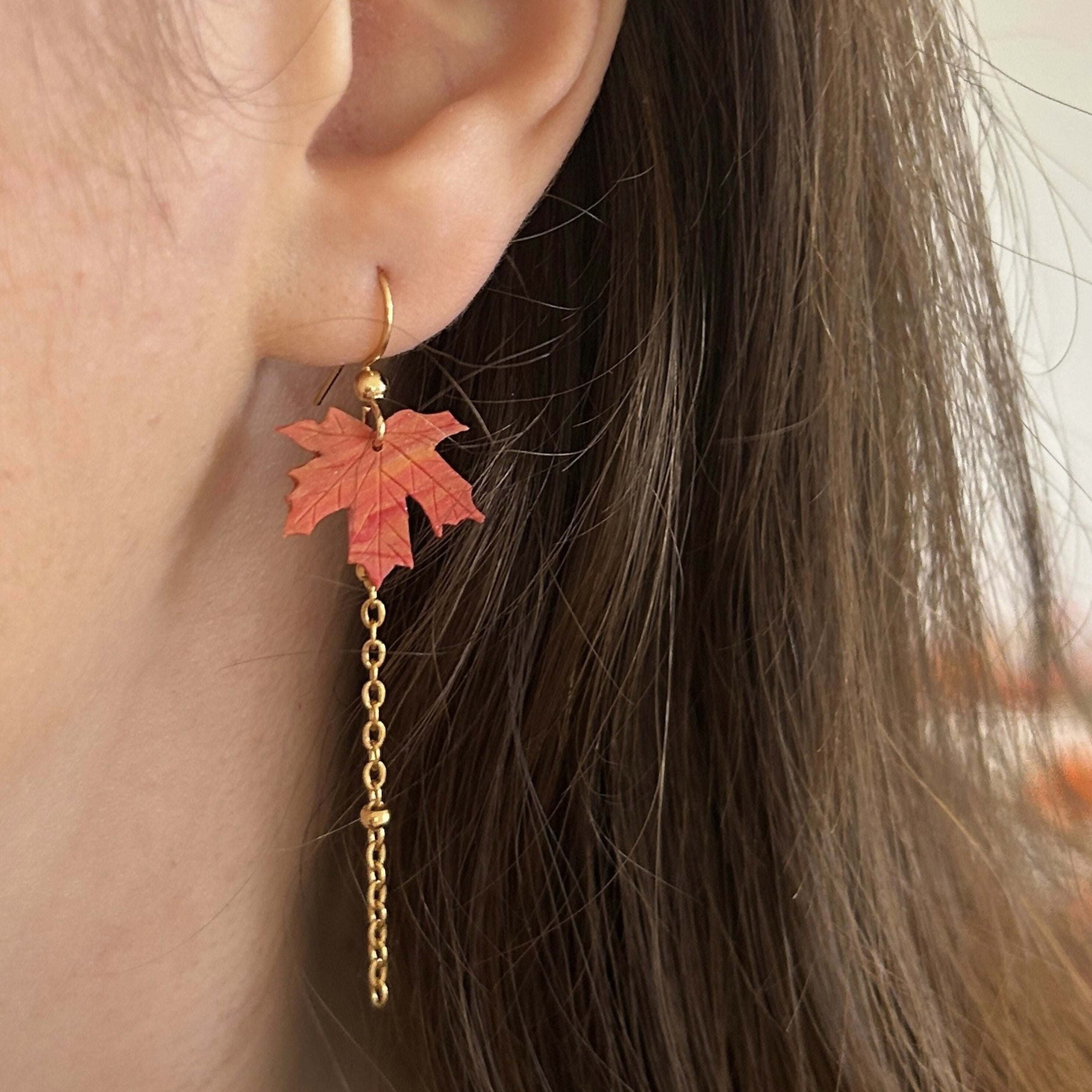 Maple Leaf Dangle Earrings