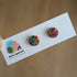 Turquoise Purple Orange Yellow Handmade Polymer Clay Stud Earrings