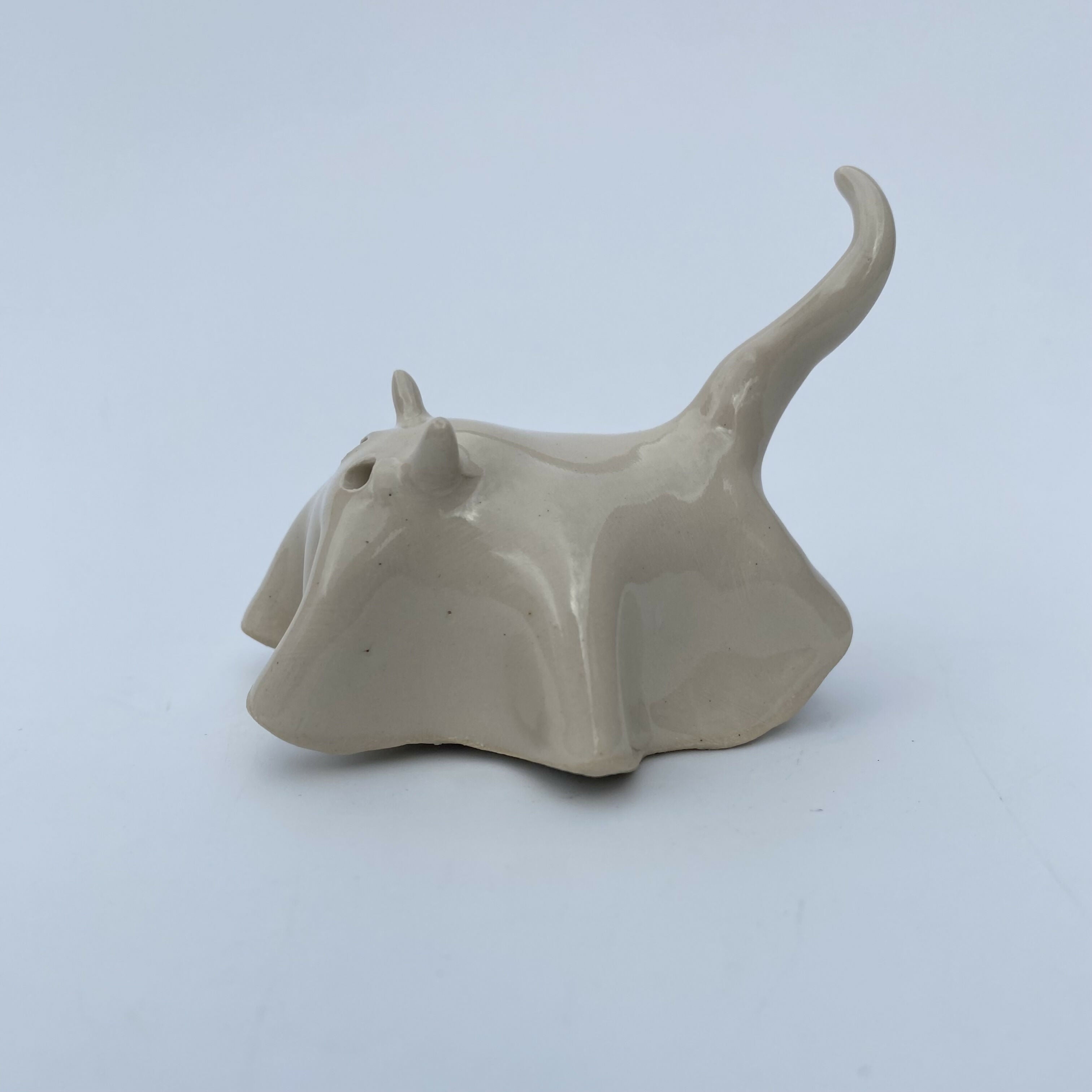 Handmade Ceramic Cat Ghost Ornament