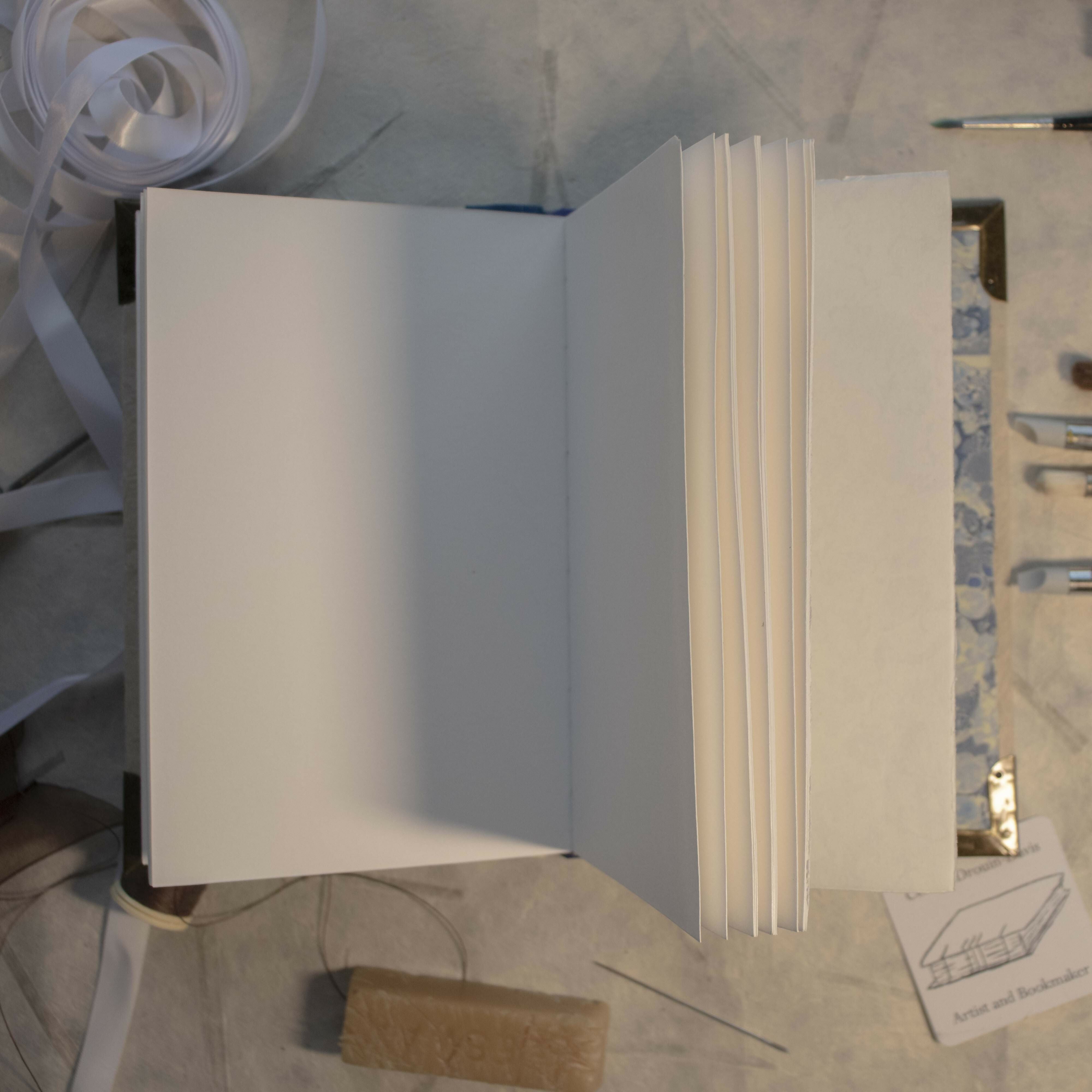Handmade Case Bound Artists Sketchbook with Lino Printed Cover