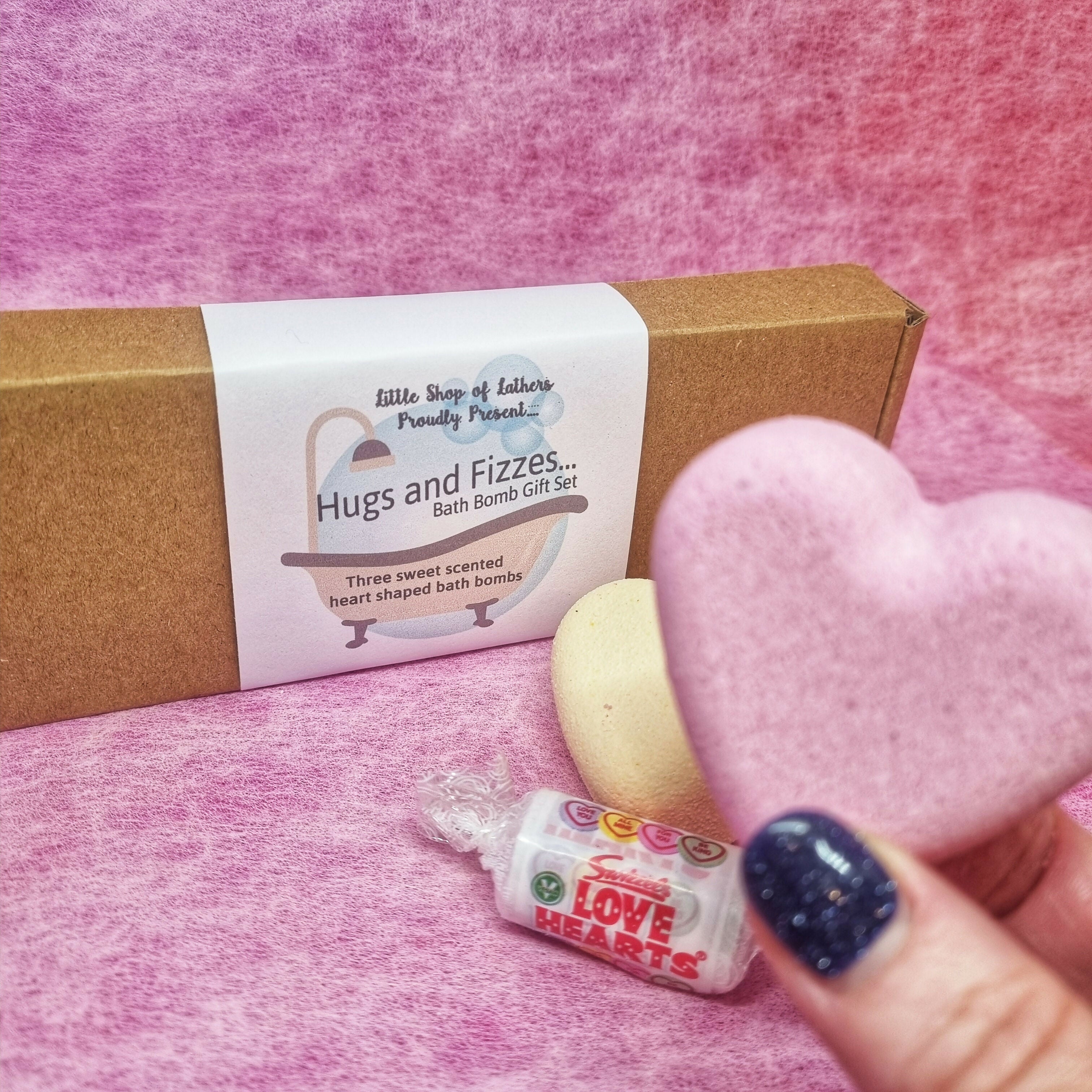 Hugs and Fizzes Heart Shaped Bath Bomb Gift