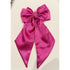 Hot Pink Satin Hair Bow with Barrette Clip