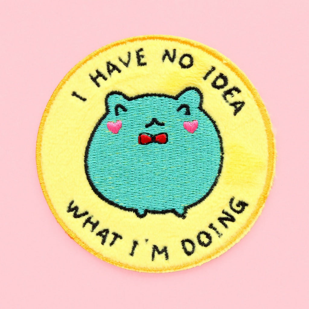No Idea What I'm Doing Frog Embroidered Iron-On Patch