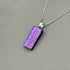 Purple & Pink Crackle Dichroic Fused Glass Pendant with Silver Plated Chain - Handmade by Jade Tapson Glass.