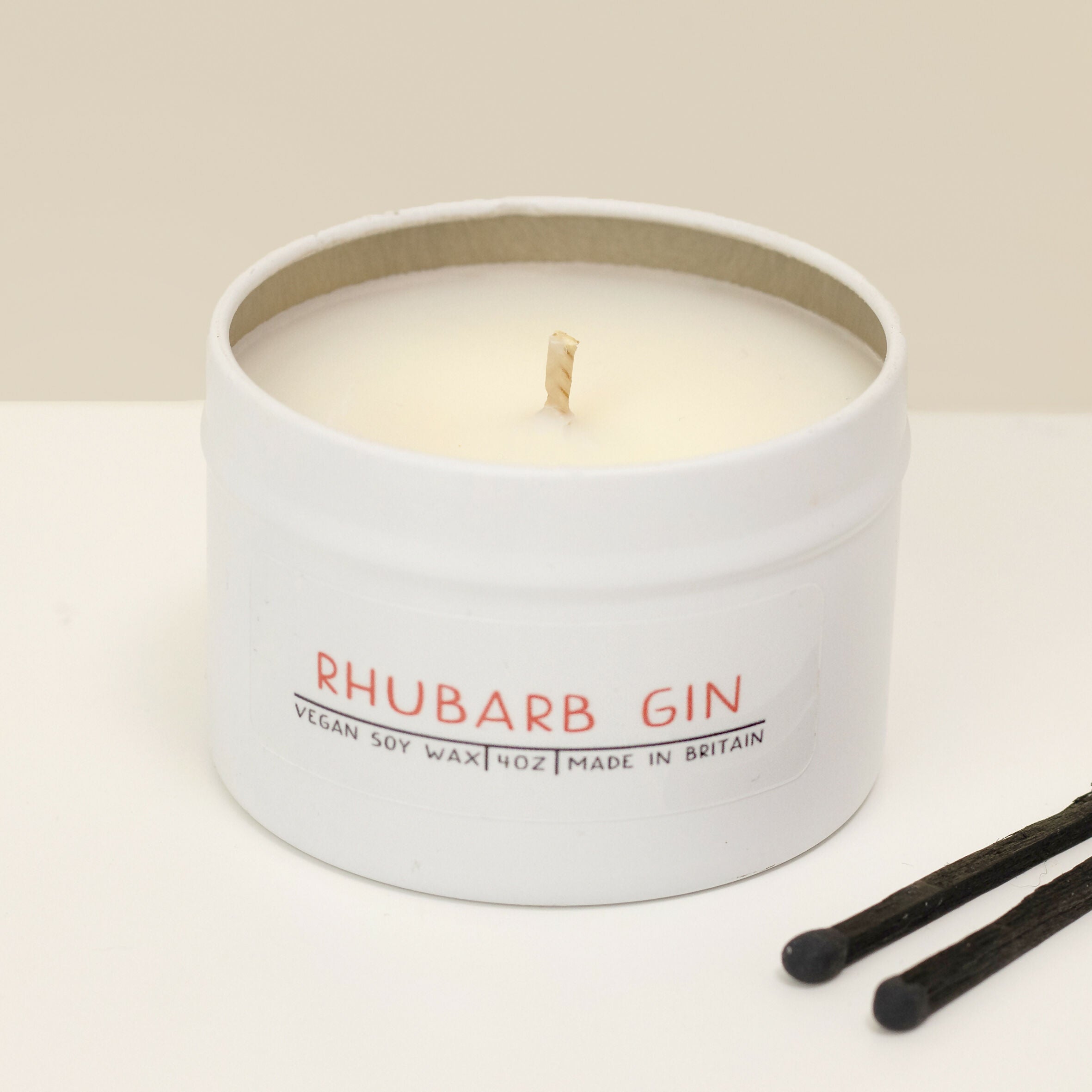 Rhubarb Gin Soy Wax Mini Tin Candle