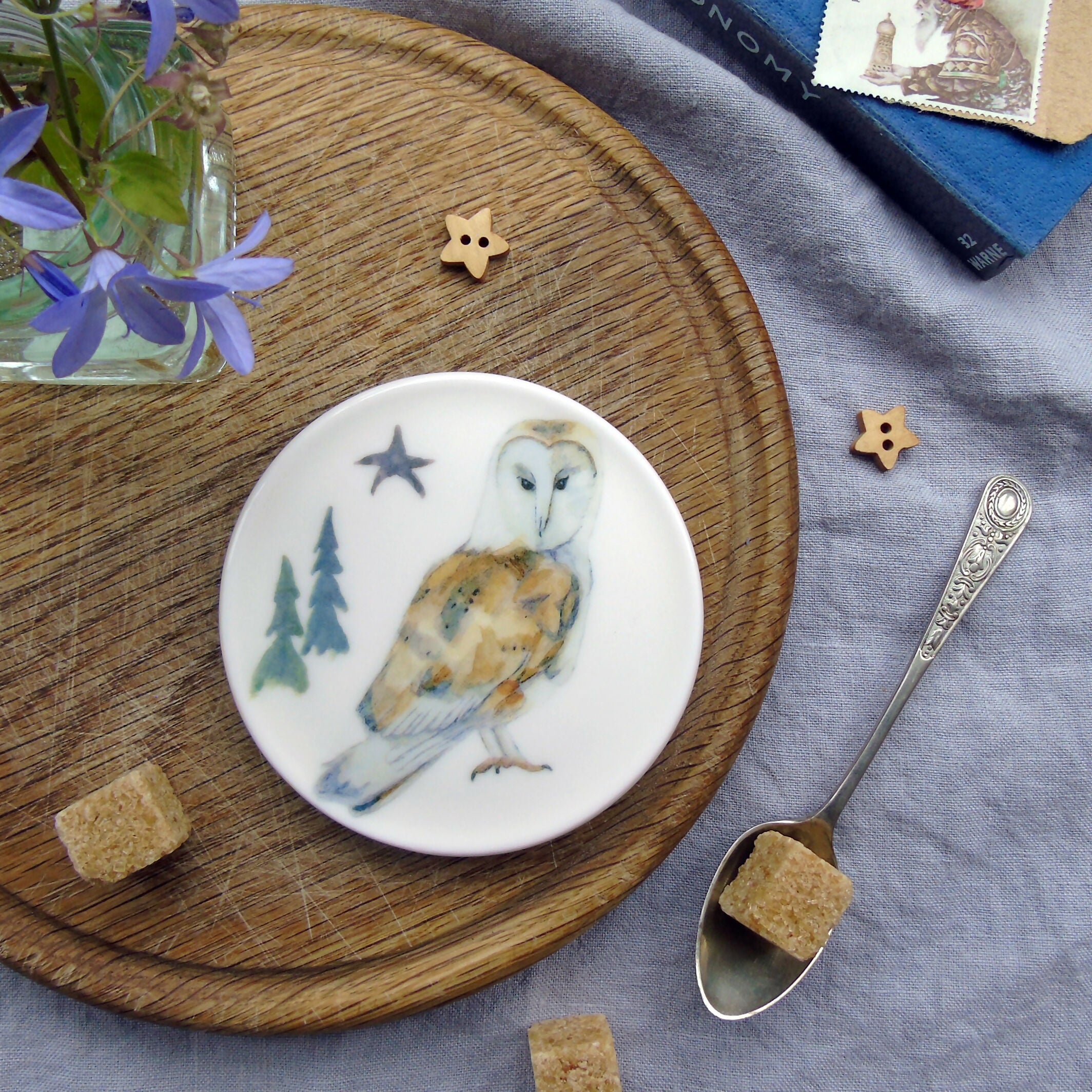 Barn Owl Bone China Coaster