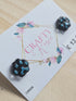 Stainless Steel Real Queen Anne's Lace Flowers Paw Stud Earrings