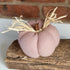 Vegan “wool” Blush Pink Pumpkin Decoration, Pale Pink Handmade Autumn Ornament