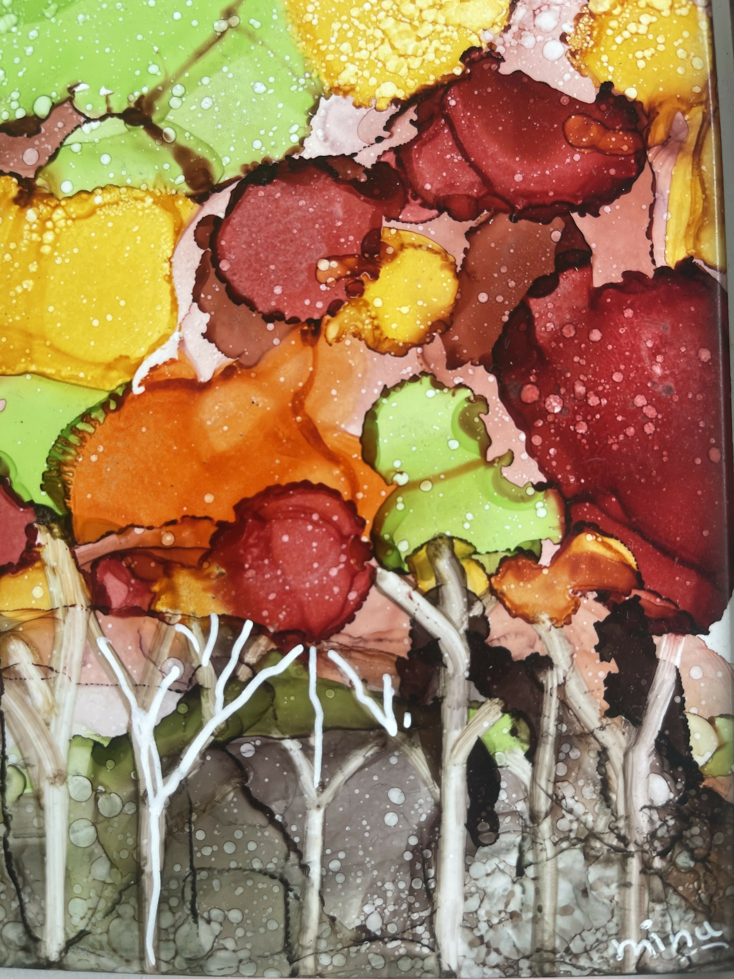 Colourful Forest - Original Ceramic Painting