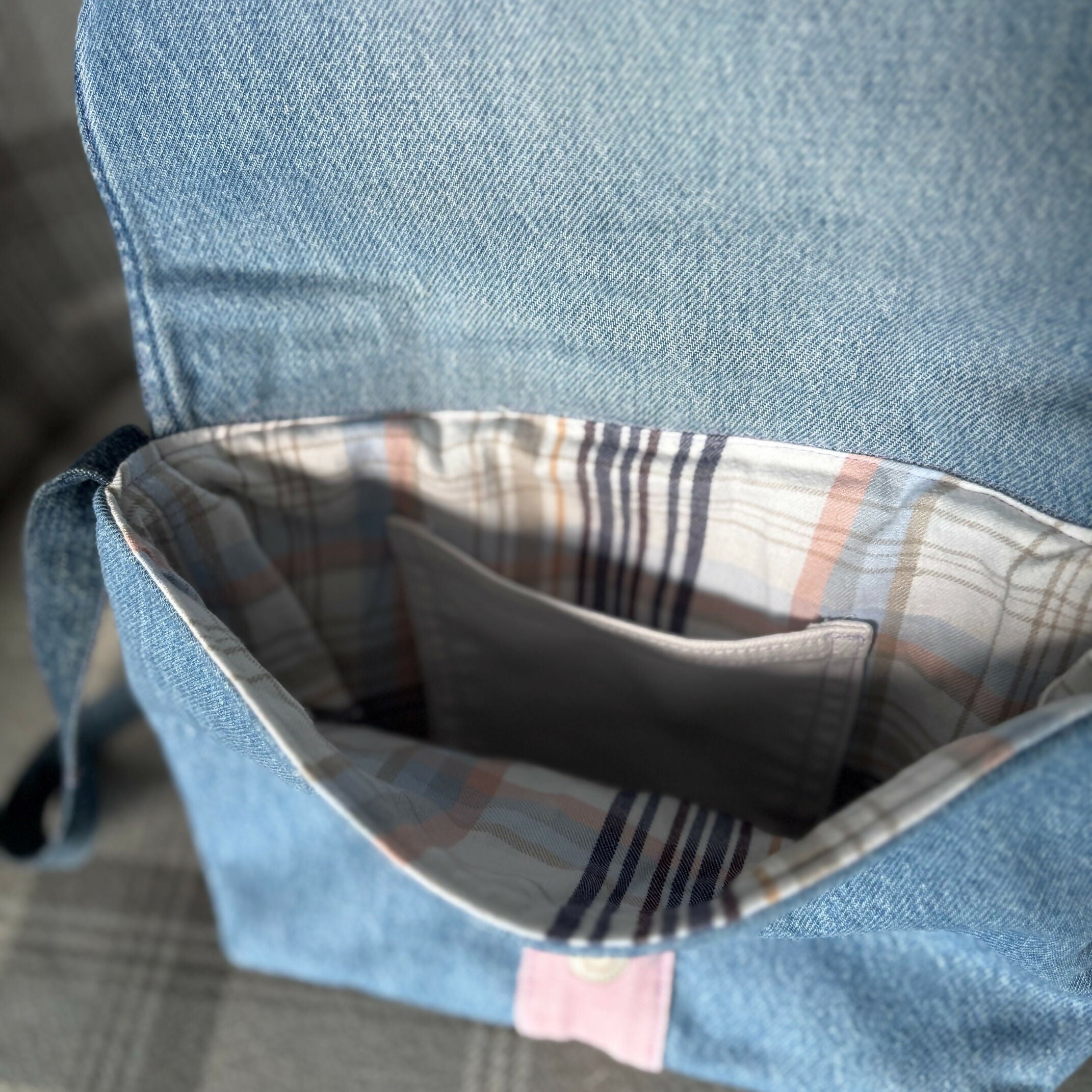 Unique Bag Handbag Made From Upcycled Jeans With Adjustable strap