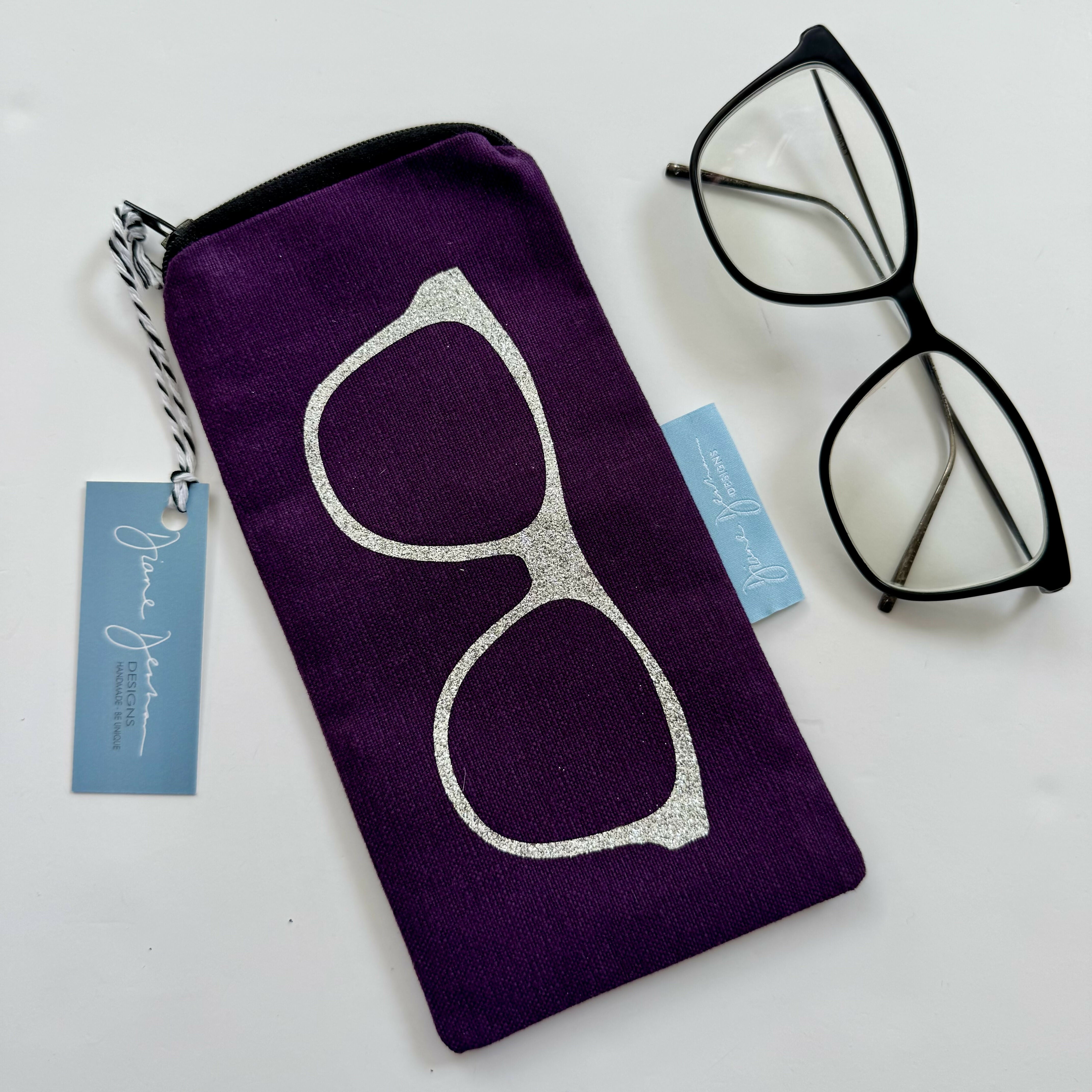Glasses Case - Purple with Glitter