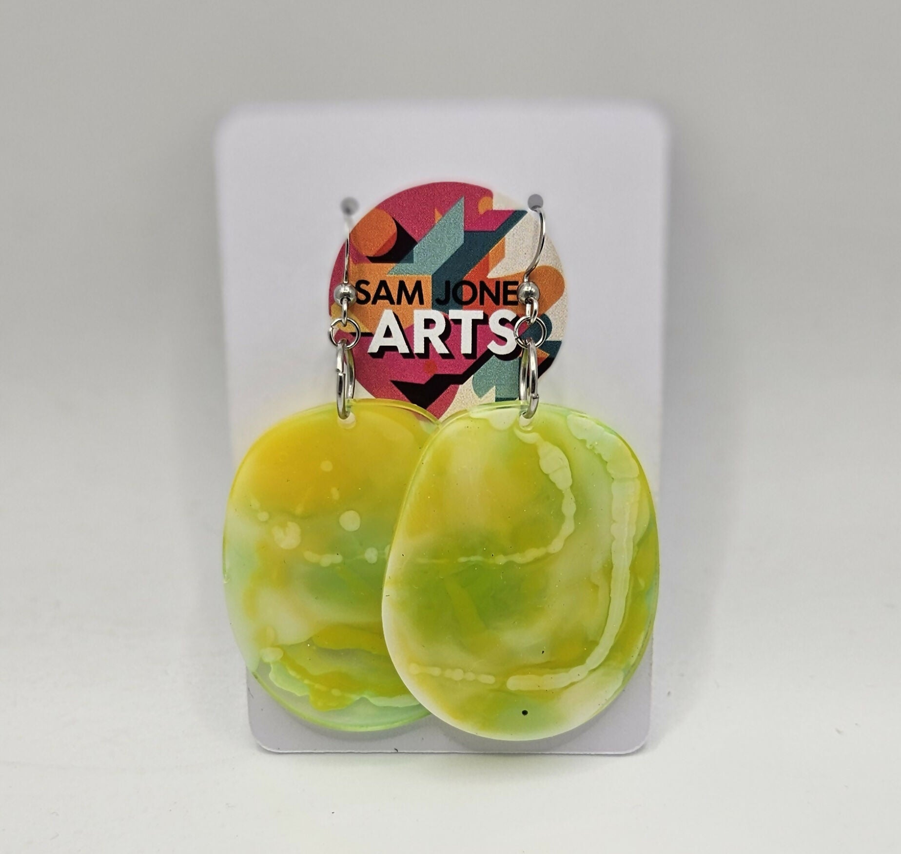 FUN, CONTEMPORARAY RESIN PEBBLE EARRINGS
