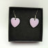 Pale Pink Enamel Heart Earrings