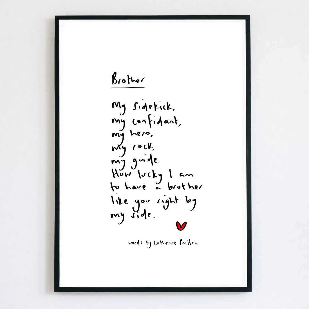 Brother Poem Print – A Handwritten Gift for Brothers by Catherine Prutton
